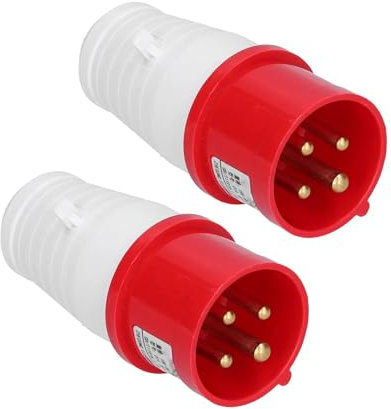 Prise Industrielle 2Pcs 4 Broches 3 Phases, Prise Femelle Industrielle et Prise Mâle Industrielle connecteur Rapide d'aviation étanche Circulaire 3P + E IP44 380V-415V 16A