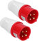 Prise Industrielle 2Pcs 4 Broches 3 Phases, Prise Femelle Industrielle et Prise Mâle Industrielle connecteur Rapide d'aviation étanche Circulaire 3P + E IP44 380V-415V 16A