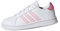 Adidas Grand Court K, Scarpe Unisex - Bambini e ragazzi, bianco/rosa chiaro/rosa, 37 1/3 EU