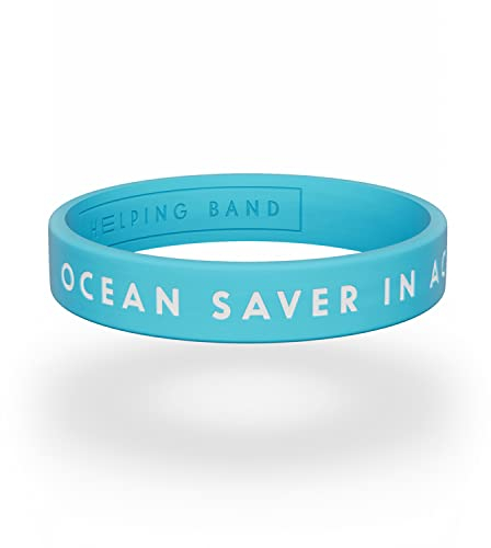 Helping Band - Silikon Armband - Ocean Saver in Action I Größe S/M I Farbe Blau - Unterstütze WWF-Projekte - Silikonarmband für Herren und Damen - Gummi Armbänder