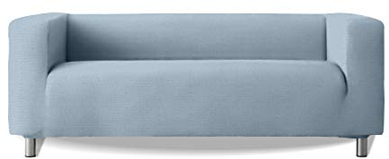 Milica Dekorativer Sofabezug für das Modell Klippan von IKEA und ähnlichen | für Sofas mit hohen Armen | weicher und verstellbarer Stoff | Frisches und helles Himmelblau