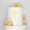Cake Topper (Kreuz) Charm, Acryl/Holz, Taufe, Kommunion, Konfirmation, Firmung, Tortenstecker, Torte, Kuchen, Stecker, Deko, Caketopper (1 Stück, Gelb)