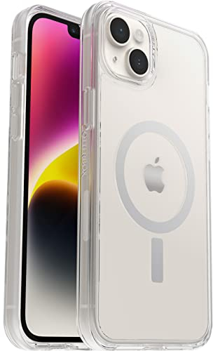 OtterBox Symmetry+ Clear Case for iPhone 14 Plus for MagSafe, Shockproof, Drop proof, Protective Thin Case, 3x Tested to Military Standard, Antimicrobial Protection, Clear