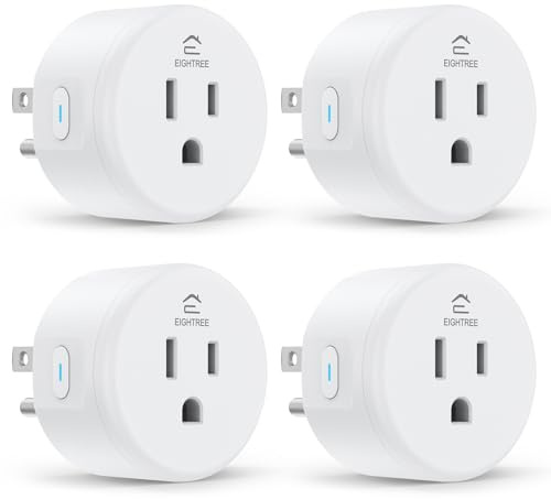 EIGHTREE Smart Plug, WiFi Outlet Works with Alexa & Google Home, Smart Home Socket with Remote Control & Timer Function, 2.4GHz WiFi Only, 4 Packs