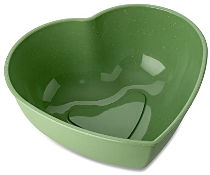 Koziol saladier Herz No. 3, bol en forme de c ur, mélange de plastique et de bois, Nature Leaf Green