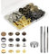 24 Sets Heavy Duty Leather Snap Fasteners Kit, BetterJonny 17mm Metal Snap Buttons Press Studs Leather Rivets Snaps with 4 Setter Tools for Clothes Bracelet Jackets Jeans, 4 Color