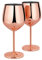 Livole Lot de 2 verres à cocktail en acier inoxydable avec pied - Verres à vin incassable - 550 ml - Pour fêtes, pique-niques, camping, or rose