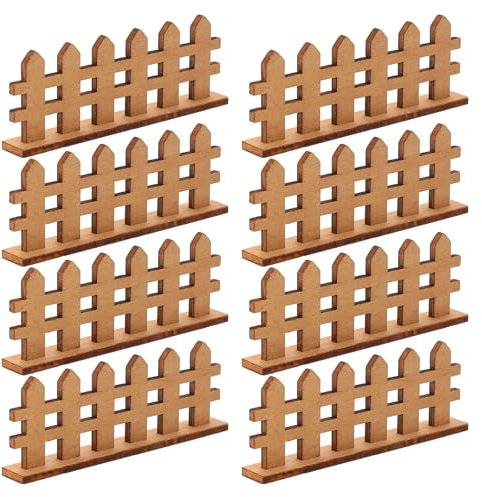 YARNOW 20pièces Mini Clôture Bois Décorative pour Paysage Micro Accessoires De Maison De Poupée Décoration De Jardin Miniature