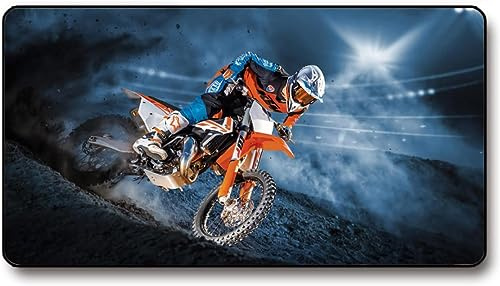 WFBZ Moto Tapis de Souris de Jeu XXL, 750 mm x 400 mm avec Bords Cousus, antidérapante(Styple 1#,300×700×3MM)