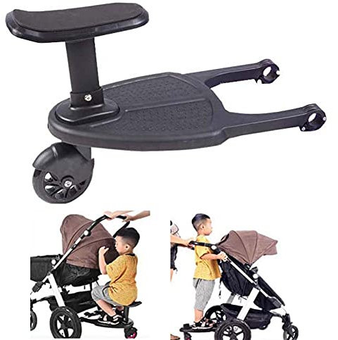 MytaYt Universal Pram Board, 2-in-1 Pram Chassis Board with Removable Seat, Full Suspension Pram Board, Fits Multiple Pram Models, Black