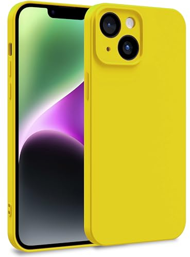 MyGadget Funda para iPhone 14 en Silicona TPU - Carcasa de Doble Capa - Case Resistente Antigolpes y Anti choques - Ultra Protectora Amarillo