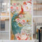3D Fensterfolie Roter Pfau Selbsthaftend Statisch Opaque Privacy Glass Sticker Fensteraufkleber Türfolie Ensterfolie Selbsthaftend Blickdicht 50x200cm