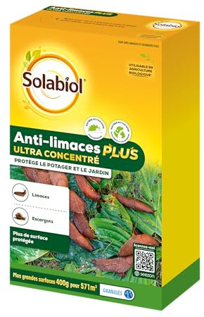 SOLABIOL Anti-Limaces & Escargots Ultra Concentrés - 400g - Résistant À La Pluie - Grande Surface de Traitement SOLIMAPLUS400