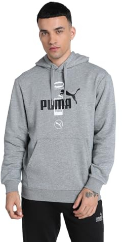 PUMA Herren Power Graphic Hoodie FL Schweiß, Mittelgraues Heather, XL EU