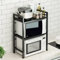 Soporte Extensible para Horno de Microondas,Organizador Estanteria para Encimera de Cocina,Mueble Microondas,Rack de Almaceamiento 2 Niveles,40/64 * 36,5 * 78cm Negro