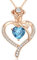 CDE Halskette Damen Rosegold Herz Kette Sterling Silber 925 Geburtsstein Geschenke für Frauen mit Anhänger Schmuck Geburtstag Weihnachten Valentinstag Muttertag Mama (Rosegold-03)
