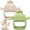 Beißring Baby, 2 Stück Spielzeug 0 3 6 9 12 Monate, Zahnungshilfe Baby ab 3 Monate, Handschuh Beissring, Sensorisches Fäustling Beißspielzeug Geschenke für Neugeborene Kleinkinder