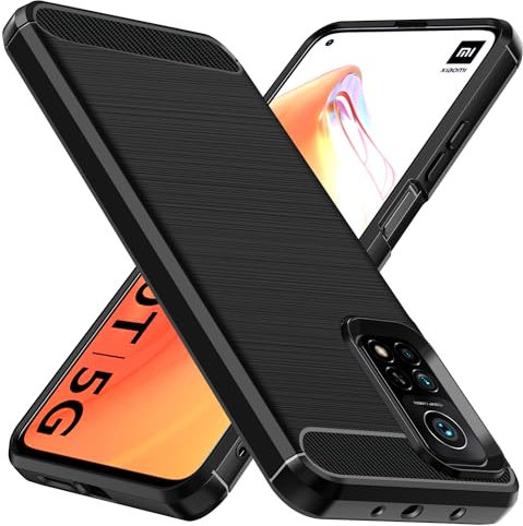 ivoler Funda para Xiaomi Mi 10T 5G / Xiaomi Mi 10T Pro 5G, [Protección Militar] Carcasa Protectora Antigolpes, Fina Suave TPU Silicona Caso Delgada Anti-Choques Antihuellas Bumper Case, Negro
