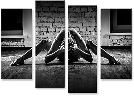 islandburner Prime Bild auf Leinwand Schöne Frau nackter Körper auf Backstein Hintergrund Bilder Wandbilder Poster