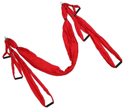 Juego de Columpio Aéreo para Yoga, Poliéster, Algodón, Ajustable, Mejora la Flexibilidad, Hamaca de Yoga para Ejercicio Físico (Rojo)