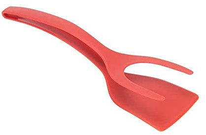 BUXTOM Spatule à œufs, Pince à Omelette en Nylon 2 en 1, Tourne-œufs au Plat à Double poignée, spatule à Pince et à Rabat, Outil de Cuisine Polyvalent pour Omelette, crêpes, Steak, Poisson et œufs
