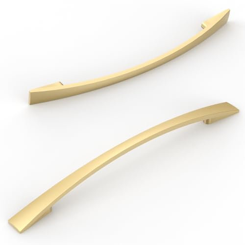 Amerdeco 10 Pièces Poignee de Meuble Doré Cuisine Entraxe 160mm Poignées pour Placards Poignet de Porte Cuisine UK0023