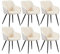 CLIPOP Esszimmerstühle 6er Set Stühle mit Armlehne, Samt Bezug, Esszimmerstuhl Küchenstuhl Polsterstuhl, Stühle für Esszimmer (Samt Beige, 6er Set)
