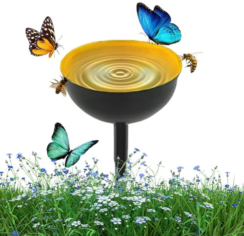 Tränke, Tränke für Garten, Wasserspender für mit Metallpfähle, Gartenstecker aus Metall für Gartendekoration im Freien