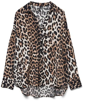 VERO MODA Damen Vmjosie Ls Oversize Shirt WVN Ga, Egret, M