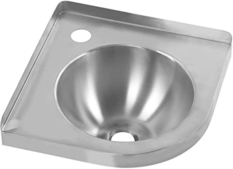 Eck Einzelwaschbecken, 30,5 X 30,5 X 13 Cm, Dreieckiges Waschbecken aus Edelstahl 304 mit Sieb, Kleines Wandwaschbecken, Mini Eckwaschbecken für Küche, Toiletten