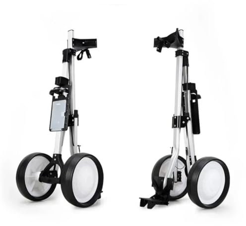 Hapihom Golf-Push-Cart mit 2 Rädern, Golfwagen Golf Klappbar mit Elastischem Riemen, Golfwagenhalter, Tragbarer Leichter Zusammenklappbarer Gehroller, für das Training im Freien Zweirädriger