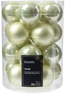 Weihnachtskugeln Glas 6cm x 20 Stück - matt & glänzend - Christbaumkugeln Weihnachtsbaumkugeln für Weihnachtsbaum zu Weihnachten - Christbaumschmuck & Weihnachtsbaumschmuck - Hell Minze