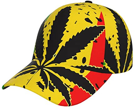 TDTRADD WeedRasta-Baseballkappe, Schwarz, mehrfarbig, Einheitsgröße