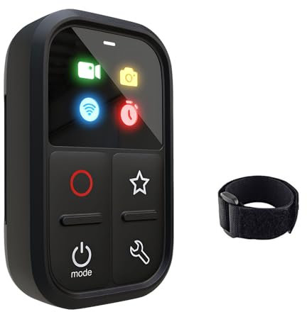 Tiandirenhe Kabellose Fernbedienung kompatibel mit GoPro Hero 13/12/11/11Mini/10/9/8/Max, Drahtlose Smart-Fernbedienung, LED Bunter, 80m Reichweite mit Handschlaufe zur USB-Ladekabel
