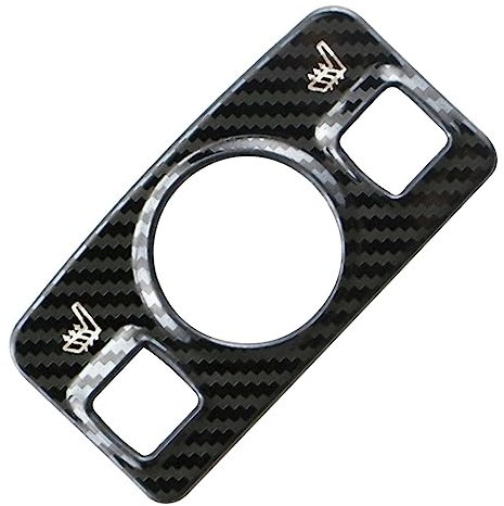 DBBPVPLFC Car Trim Interior Strips Edelstahl Auto Zigarettenanzünder Panel Abdeckung Sitz Heizung Knopf Trim Für Ford Für Kuga Für Escape 2013-2016 Zubehör(Carbon Fiber Black)