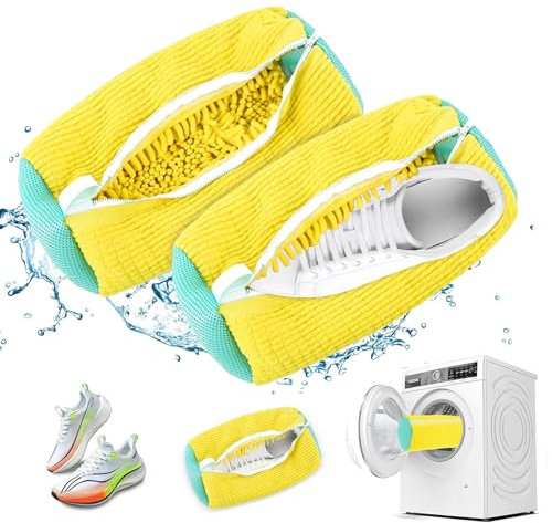 2 Pcs Shoe Washing Bag for Washing Machine,Portable Shoe Cleaning Bag,Zippered Laundry Bag,Reusable,for Athletic Shoes,Tennis Shoes,Sneakers,Running Shoes