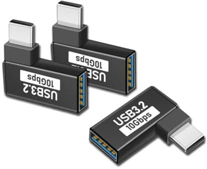 3 Pack | Adaptateurs USB-C vers USB 3.0 | Adaptateur OTG USB-C Mâle vers USB 3.0 Femelle à Angle Droit 90 Degrés | Compatible avec MacBook Air Pro, Ordinateur Portable, Samsung Galaxy, iPhone 15 16