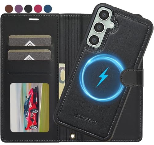 Ailicici für Samsung Galaxy S24 Hülle, [Abnehmbar] 2-IN-1 Abnehmbare magnetische Hülle, Kabelloses Laden, Kartenfach Leder Case, Handyhülle RFID Klapphülle, Schutzhülle für Samsung S24 5G Hülle