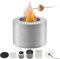VEVOR Feuerstelle, Φ127x108mm, Tischkamin, Dekoration für drinnen & draußen, Feuerschale für Reinigungsalkohol, Smores-Maker, für Terrasse & Balkon mit Feuerlöscherabdeckung, Zylinder hellgrau