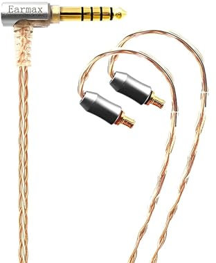Earmax Cable equilibrado de 8 hebras chapado en plata de 2,5 4,4 mm a conector A2DC compatible con auriculares Audio-Technica LS50 70 E40 E50 E70 LS200 300 400