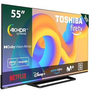 Toshiba 55UF3F63DAE 4K UHD Smart Fire TV 55 Pulgadas (Ultra HD, HDR10, Control de Voz Alexa, Bluetooth, Airplay)
