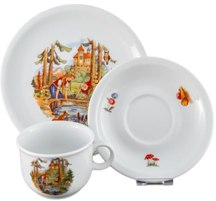 Kindergeschirr Set 3-teilig Porzellan Kindergedeck DDR Märchen Froschkönig