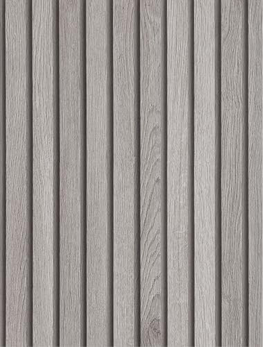 AMIGO Papel Pintado Autoadhesivo en Grano de Madera Gris Armarios y Cajones Revestimiento Removible de Imitación Madera Para Paredes 44.5x500cm