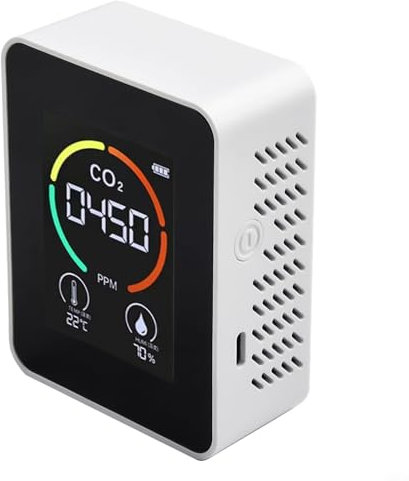 Air Quality Monitor 3In1 Carbon Dioxide Concentration Detector Thermometer And Hygrometer With A Large Screen(White)