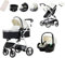 Lnhcrbs Kinderwagen 3 in 1,Stroller Set ist ein mit einer Hand faltbarer Aluminiumrahmen, Bergsteiger Kinderwagen ist aus Leder, wasser- und schmutzabweisend, Für 0-4 Jahre, 22KG(Weiß)
