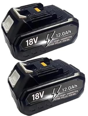 ARPZPPSK Batteria al Litio 18V 12AH, Compatibile con Makita, Batteria Ricaricabile 21V 21700 Cella agli Ioni di Litio Adatta for Elettroutensili BL1860 BL1880 BL18100(5600mah)