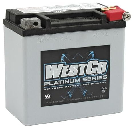 Batteria AGM Sigillata, 12V, 12Ah, 220CCA, 14,5 x 15 x 8,8 cm - Platinum WCP14L Batteria Moto 12V 12Ah - Sostituisce YTX14L-BS - Compatibile per WESTCO - (Harley-Davidson) Sportster - Pan America