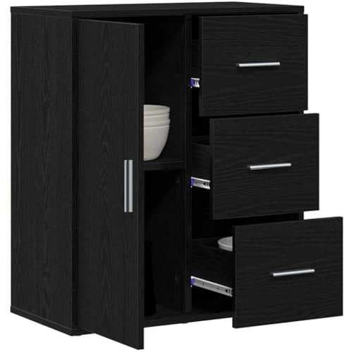 vidaXL Sideboard Schwarz Eichen-Optik 60 x 31 x 70 cm Holzwerkstoff