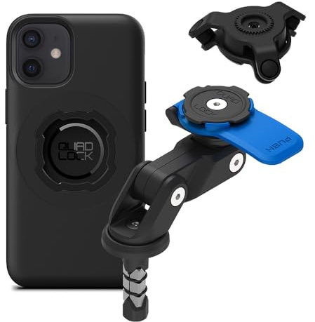 Quad Lock Fork Stem Motorcycle Phone Mount (V2) with MAG Phone Case and Vibration Dampener for iPhone 12 mini