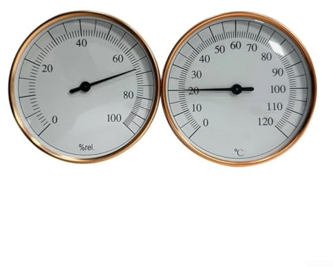Sauna-Thermometer und Hygrometer, rund, Aluminiumlegierung, digitales Hygrometer und Thermometer, Wandmontage